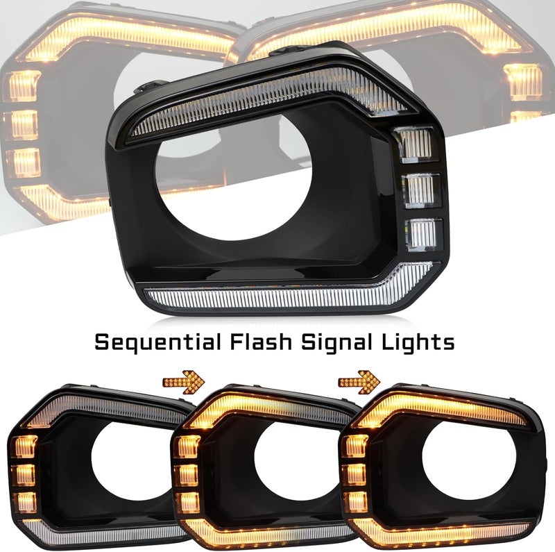 GEEGEETOP Switchback White/Amber LED Front fog light Daytime Running Lamp Amber Sequential Turn Signal light Feature Compatible with Toyota Tacoma 2016-2023 Replacement Bumper Kit - Image 2